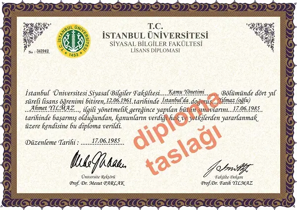 sahte ön lisans diploması